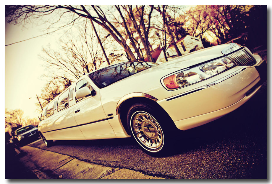 raleigh wedding photographer-photograph of limo